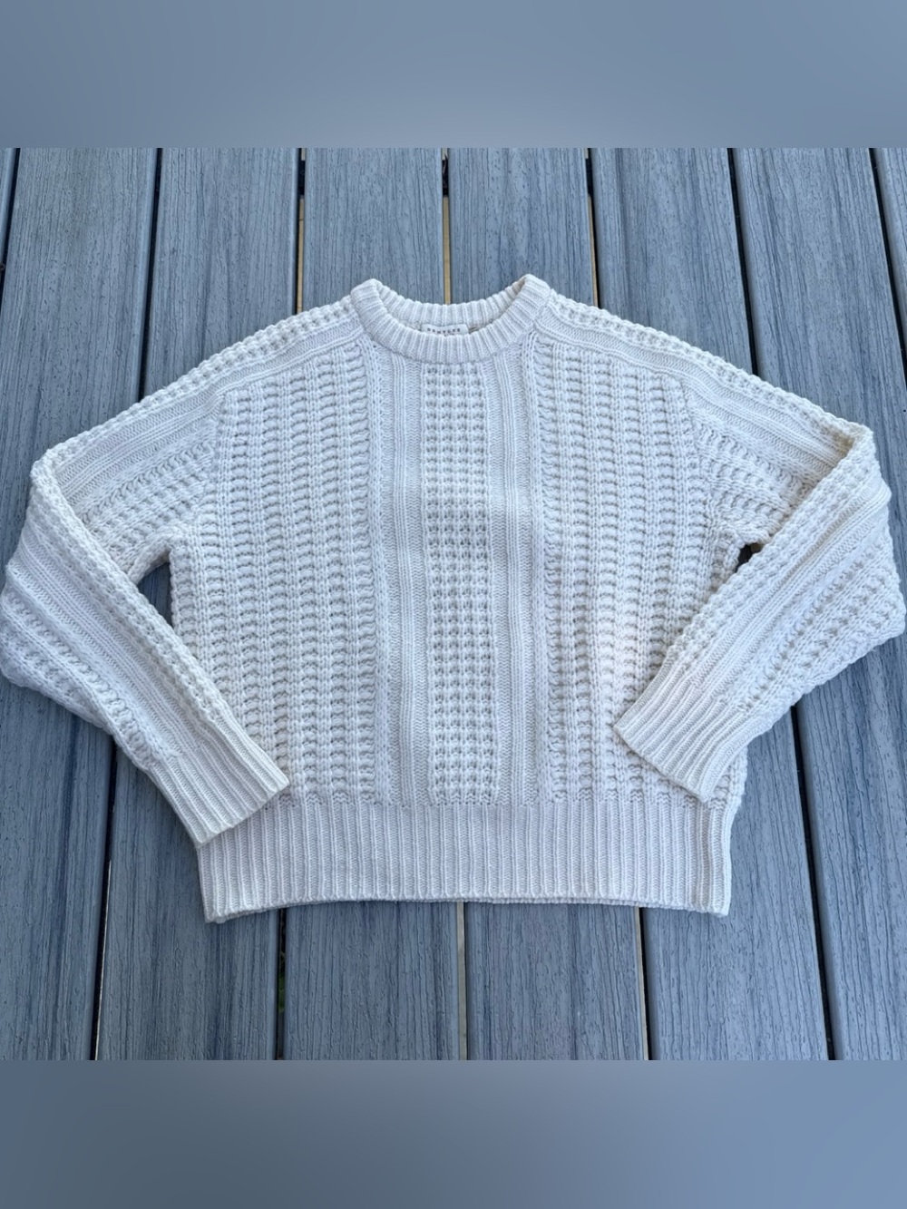 Demylee Women's Off White Cable Knit Sweater XS